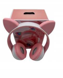 Słuchawki Protect Słuchawki Kocie Uszy Bluetooth Różowe Z Mikrofonem Bezprzewodowe Dla Dzieci 5