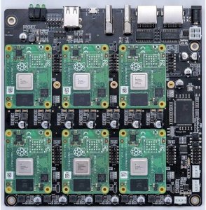 Qoltec DeskPi Super6C Cluster Board Raspberry Pi CM4 CM5 ITX Zasilacz 89W 2