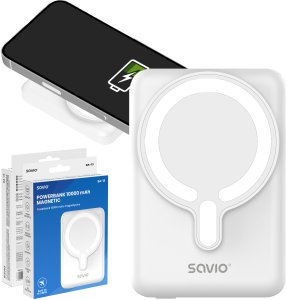 Powerbank Savio Magazyn energii SAVIO Power Bank Magnetic 10000mAh 20W White 5902768707762 BA-13 (5902768707762) 6