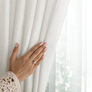 Fabryka Firan Zasłona kremowa 140x250 len VALETA taśma wave RESTILO do salonu 6
