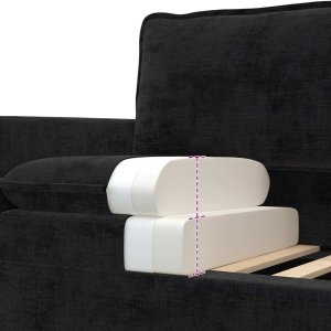 vidaXL Sof 2 pcs Czarny Poliester 6