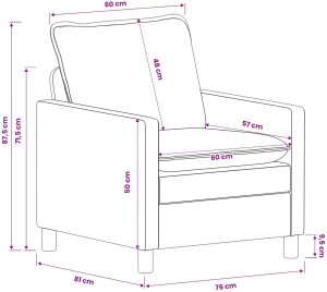 vidaXL Sof 2 pcs Czarny Poliester 8