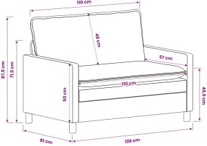 vidaXL Sof 2 pcs Czarny Poliester 9