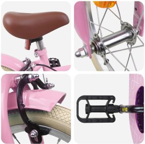 vidaXL vidaXL Rower Dziecięcy 16 Cali dla dzieci w wieku 4-6 lat Jasny róż 4