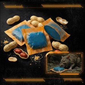RatOut Trutka Trucizna Środek Gryzoniobójczy na Szczury Myszy Gryzonie Pasta Orzechowa Niebieska Brodifakum 1,5kg 6