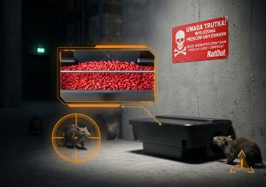 RatOut Trutka Trucizna Środek Gryzoniobójczy na Szczury Myszy Gryzonie Zbożowa Zatrute Ziarno Czerwone Brodifakum 4,5kg 10