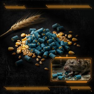 RatOut Trutka Trucizna Środek Gryzoniobójczy na Szczury Myszy Gryzonie Granulat Pellet Niebieski Brodifakum 2,5kg 11