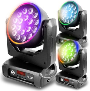 Lampa studyjna LIGHT4ME Głowica ruchoma wash LED DMX efekt ring 60x0,2W SKY WASH 18x10W RGBW 2