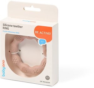 BabyOno 825/04 GRYZAK SILIKONOWY RING BEŻOWY 2