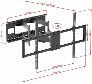 VETOUSON Extra Mocny Uchwyt do Telewizora 52-120 cali VX-503 Wieszak na TV 120kg długi 70cm 14