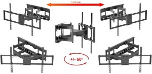 VETOUSON Extra Mocny Uchwyt do Telewizora 52-120 cali VX-503 Wieszak na TV 120kg długi 70cm 2