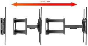 VETOUSON Extra Mocny Uchwyt do Telewizora 52-120 cali VX-503 Wieszak na TV 120kg długi 70cm 5