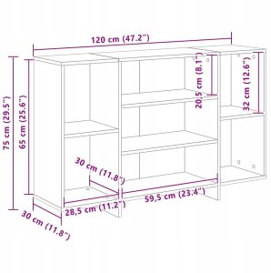 vidaXL Bufet 120 x 30 x 75 cm (875036) 5