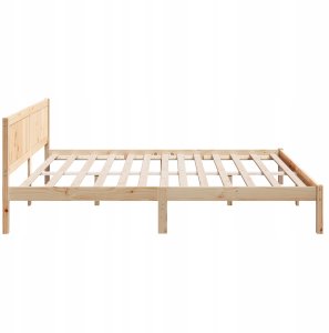 vidaXL Ramka łóżka Brązowy 200 x 200 cm Lite drewno sosnowe (872176) 3