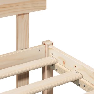 vidaXL Ramka łóżka Brązowy 200 x 200 cm Lite drewno sosnowe (872176) 4