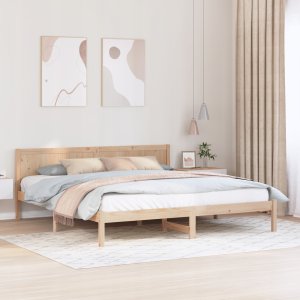 vidaXL Ramka łóżka Brązowy 200 x 200 cm Lite drewno sosnowe (872176) 5