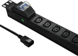 Qoltec Listwa zasilająca 19'' 1U, 10A , 8xIEC C13, (53999) 2