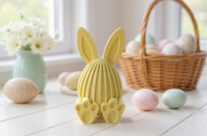 Dekoracja świąteczna Cotton World Dekoracja wielkanocna Wielkanocny Zajączek figurka zajączka 3D - żółty 3
