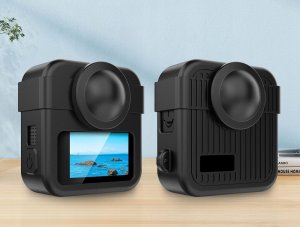 Puluz Zestaw 3w1 Etui Pokrowiec Futerał + Osłona Dekielek + Pasek Do Gopro Max 2 / Max2 / Pu1099b 5