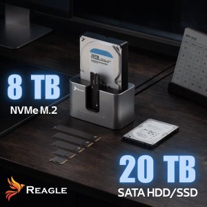 Stacja dokująca Reagle Stacja dokująca DYSKU SSD HDD SATA 2,5" 3,5" NVME M.2 USB ADAPTER KLONUJĄCY 7