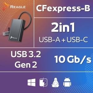 Czytnik Reagle Czytnik Kart CFExpress Typ B USB 3.2 Gen 2 do 2TB 10 Gb/s 2w1 USB C REAGLE 3