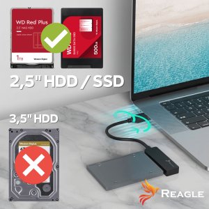 Stacja dokująca Qoltec Adapter SATA USB SSD HDD 2,5" 2w1 USB-C 3.1 5Gb/s REAGLE PRZEJŚCIÓWKA DO DYSKU KABEL NA DYSK 4