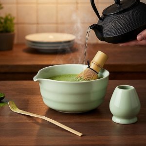 Moya Matcha Zestaw do Matchy Matcha Ceremonia 4 el Miska Miotełka Bambus 7