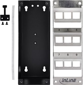 Delock InLine® Rozdzielacz 9-Port Cat.6A Ściana/ szyna w tym moduły Keystone 3