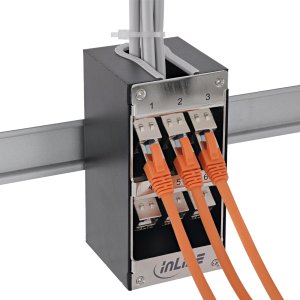 Delock InLine® Rozdzielacz 9-Port Cat.6A Ściana/ szyna w tym moduły Keystone 6