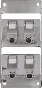 Delock InLine® Rozdzielacz 4-Port Cat.6A Ściana/kolumna w tym moduły Keystone 4