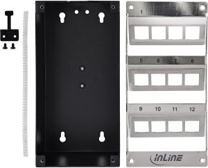 Delock InLine® Rozdzielacz 12-Port Cat.6A Ściana/ szyna w tym moduły Keystone 3