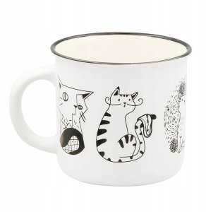 Cup&You Kubek z uchwytem na kawę herbatę czekoladę z motywem kota CAT ARTIST 350ml - prezent dla koleżanki przyjaciółki żony babci mamy kobiety siostry niej 3