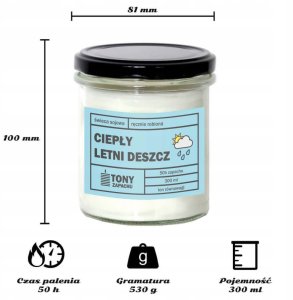 Cup&You Naturalna ręcznie robiona świeca sojowa zapachowa w szkle CIEPŁY LETNI DESZCZ 50h palenia 300ml - prezent upominek dla kobiety mamy dziewczyny żony babci niej 4