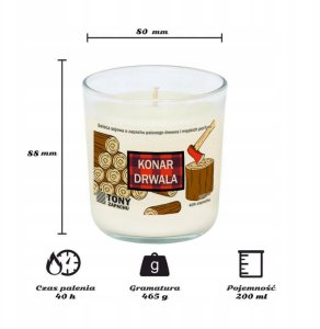 Cup&You Naturalna ręcznie robiona świeca sojowa zapachowa w szkle KONAR DRWALA 40h palenia 200ml - prezent upominek dla faceta mężczyzny taty chłopaka męża 2