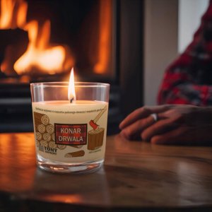 Cup&You Naturalna ręcznie robiona świeca sojowa zapachowa w szkle KONAR DRWALA 40h palenia 200ml - prezent upominek dla faceta mężczyzny taty chłopaka męża 3