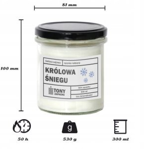 Cup&You Naturalna ręcznie robiona świeca sojowa zapachowa w szkle KRÓLOWA ŚNIEGU 50h palenia 300ml - prezent upominek dla kobiety mamy dziewczyny żony babci niej 2