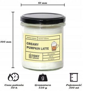 Cup&You Naturalna ręcznie robiona świeca sojowa zapachowa w szkle DYNIOWE LATTE 50h palenia 300ml - prezent upominek dla kobiety mamy dziewczyny żony babci niej 4