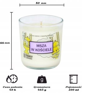 Cup&You Naturalna ręcznie robiona świeca sojowa zapachowa w szkle MSZA W KOŚCIELE 40h palenia 200ml - zapach kadzidła prezent upominek dla kobiety faceta babci dziadka 2
