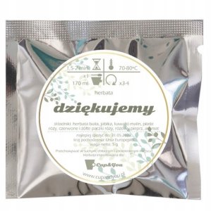 Cup&You Podziękowanie dla gości na ŚLUB WESELE KOMUNIĘ CHRZEST zestaw 100 sztuk saszetek z herbatą białą różaną po 5g - drobny prezent upominek na stół 2