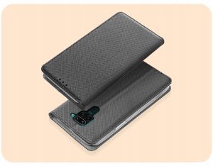 Hello Case Etui z Klapką Do Xiaomi Redmi Note 9 (Czarne, Zamykane, Kabura)   Szkło 2