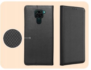 Hello Case Etui z Klapką Do Xiaomi Redmi Note 9 (Czarne, Zamykane, Kabura)   Szkło 4