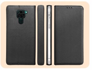 Hello Case Etui z Klapką Do Xiaomi Redmi Note 9 (Czarne, Zamykane, Kabura)   Szkło 6