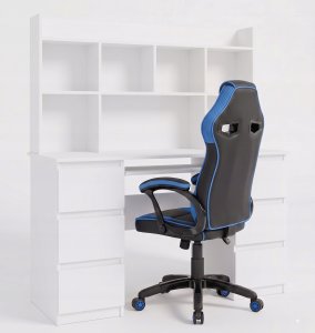 Biurko 4HouseDesign Zestaw biuro Z. KUBA Drift Zes Biały Niebieski 3