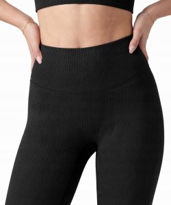 Carpatree Damskie legginsy getry Carpatree Rib Profile Midnight Black 2