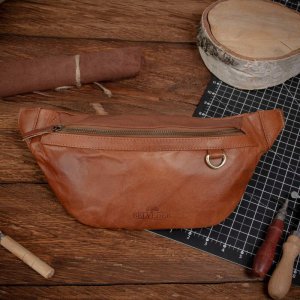 Belveder Duża Brązowa Saszetka Nerka Crossbody vintage B-FB1G 2