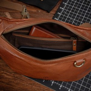 Belveder Duża Brązowa Saszetka Nerka Crossbody vintage B-FB1G 4