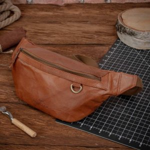 Belveder Duża Brązowa Saszetka Nerka Crossbody vintage B-FB1G 6