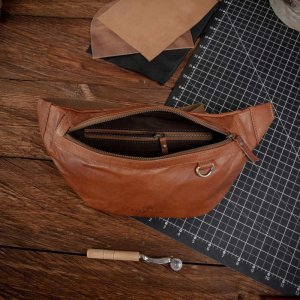 Belveder Duża Brązowa Saszetka Nerka Crossbody vintage B-FB1G 9