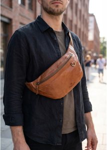 Belveder Duża Brązowa Saszetka Nerka Crossbody vintage B-FB1G 10