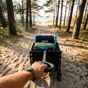 Nils Extreme NC2608 Wózek turystyczny składany czarno-pomarańczowy 100L NILS CAMP 3
